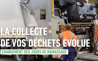 La Collecte de vos déchets évolue : changement des jours de ramassage